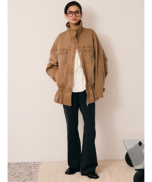 Henon.(ヘノン)の「GATHERING OVER BLOUSON(ブルゾン・レディース・ブラック/ライトブラウン・F)」の9枚目の写真