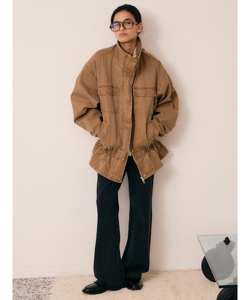 Henon.(ヘノン)の「GATHERING OVER BLOUSON(ブルゾン・レディース・ブラック/ライトブラウン・F)」の10枚目の写真