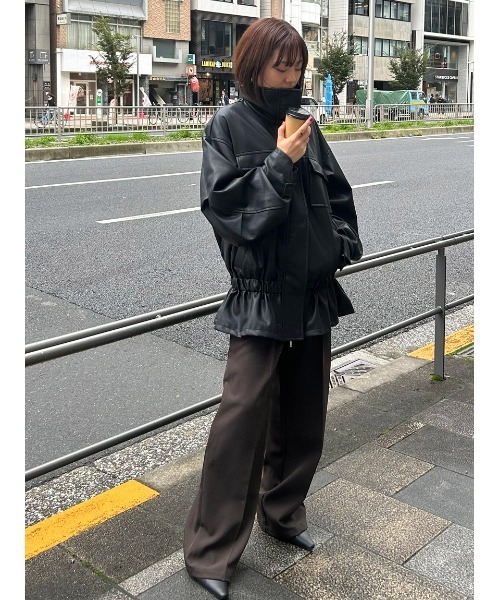 Henon.(ヘノン)の「GATHERING OVER BLOUSON(ブルゾン・レディース・ブラック/ライトブラウン・F)」の13枚目の写真