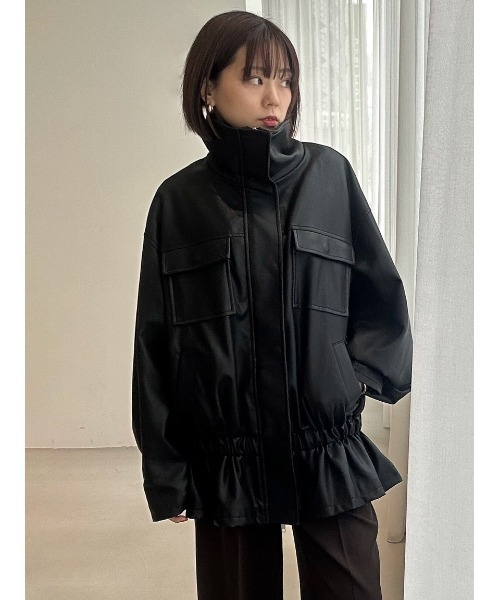 Henon.(ヘノン)の「GATHERING OVER BLOUSON(ブルゾン・レディース・ブラック/ライトブラウン・F)」の14枚目の写真