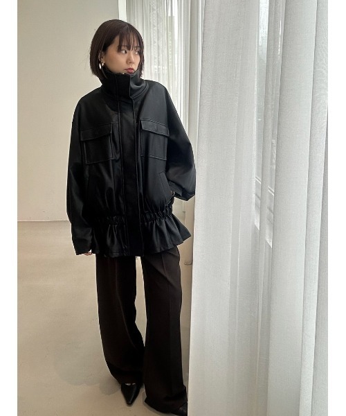 Henon.(ヘノン)の「GATHERING OVER BLOUSON(ブルゾン・レディース・ブラック/ライトブラウン・F)」の15枚目の写真