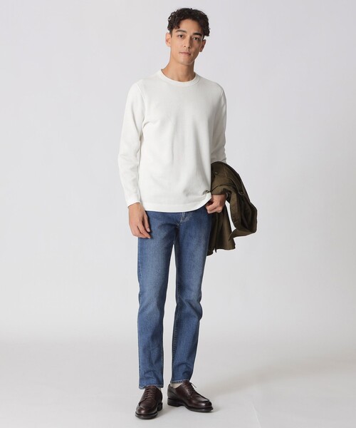 Paul Stuart(ポールスチュアート)の「ダブルフェイスワッフルTシャツ(Tシャツ/カットソー・メンズ・ネイビー/オフホワイト・XL/L/M)」の12枚目の写真