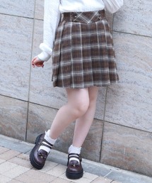 axes femme | ボタン使いチェックスカパン(その他パンツ)