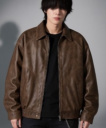 VIBGYOR | 【Korea Select】 ウォッシュドフェイクレザージャケット（CN）(ブルゾン)