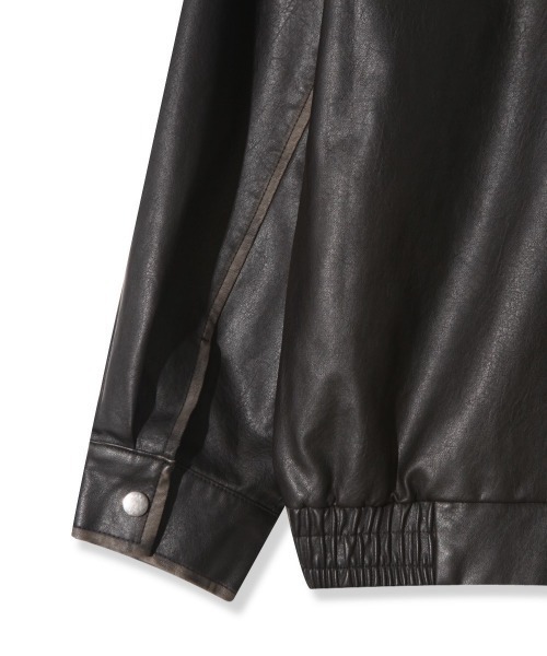 VIBGYOR（ヴィブジョー）の「【Korea Select】 ウォッシュドフェイクレザージャケット（CN）（ブルゾン・メンズ・ブラウン/ブラック・FREE）」の21枚目の写真