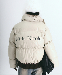 NICOLE LEATHER PUFFER SHORT PADDING_SAND BEIGE