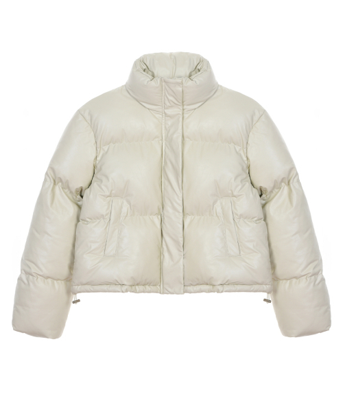 NICK&NICOLE(ニックアンドニコール)の「NICOLE LEATHER PUFFER SHORT PADDING_SAND BEIGE(ダウンジャケット/コート・レディース・その他・FREE)」の3枚目の写真
