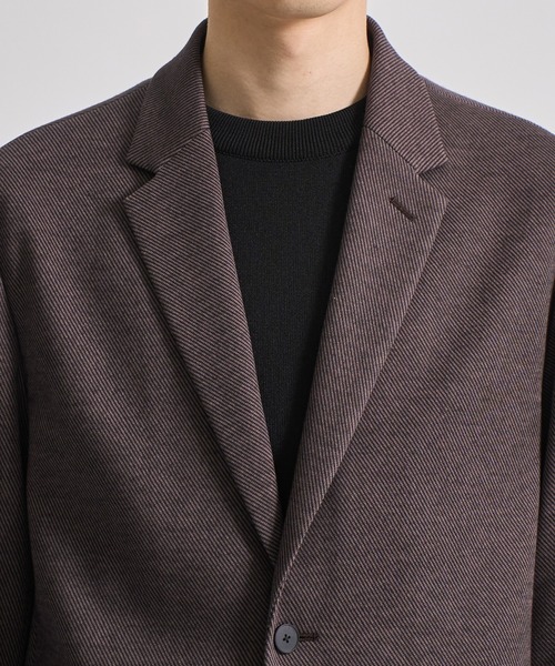 CITY TOKYO（シティトウキョウ）の「【CITY TOKYO/シティートーキョー】KANEMASA KNITウールネルJKT（テーラードジャケット・メンズ・ブラウン・2/3）」の2枚目の写真
