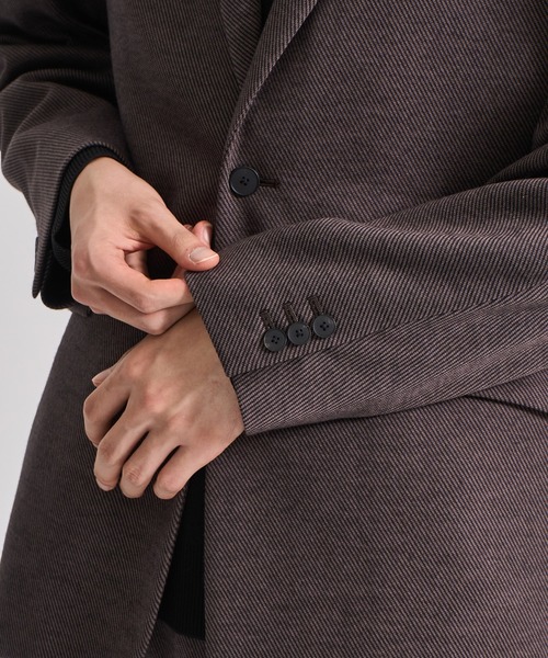 CITY TOKYO（シティトウキョウ）の「【CITY TOKYO/シティートーキョー】KANEMASA KNITウールネルJKT（テーラードジャケット・メンズ・ブラウン・2/3）」の6枚目の写真