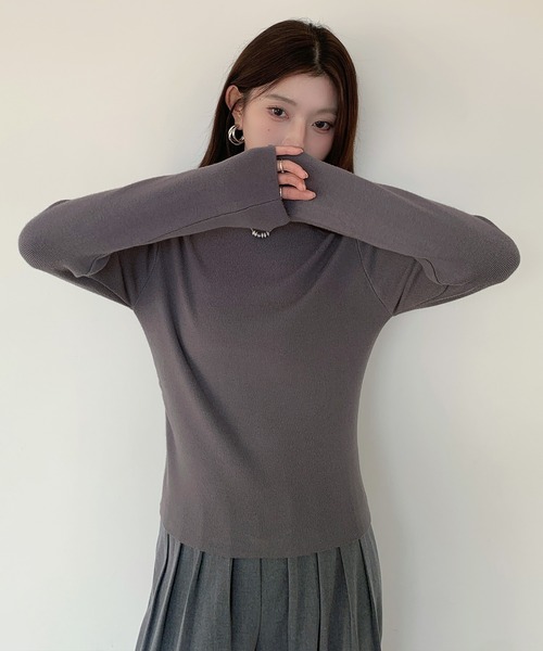 セール】モックネックリブニット（ニット/セーター）｜by LEGNA