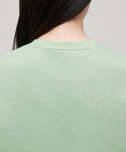 MUSINSA STANDARD WOMAN（ムシンサスタンダードウーマン）の「ウィメンズクルーネッククロップTシャツ[ライトグリーン]（Tシャツ/カットソー・レディース・その他・X-SMALL）」の4枚目の写真
