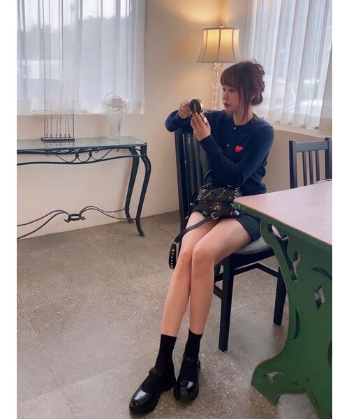 MUSINSA STANDARD WOMAN（ムシンサスタンダードウーマン）の「レディーススリットミニスコッチ[ブラック]（スカート・レディース・その他・SMALL/MEDIUM/LARGE/X-SMALL）」の18枚目の写真