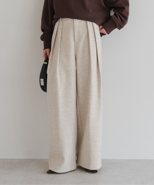 Bonjour Sagan（ボンジュールサガン）の「ウールタッチタックパンツ（その他パンツ・レディース・チャコールグレー/オートミール・FREE）」の12枚目の写真