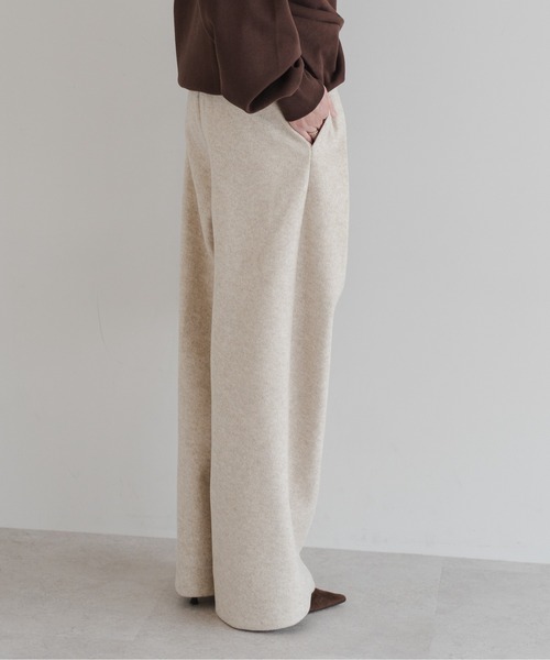 Bonjour Sagan（ボンジュールサガン）の「ウールタッチタックパンツ（その他パンツ・レディース・チャコールグレー/オートミール・FREE）」の16枚目の写真