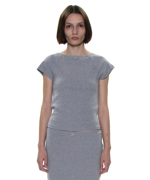 PARTIMENTO WOMEN(パルティメントウィメン)の「PWC レーストリムアイレットショートスリーブTシャツ_メランジ(Tシャツ/カットソー・レディース・その他・SMALL/MEDIUM/LARGE)」の1枚目の写真