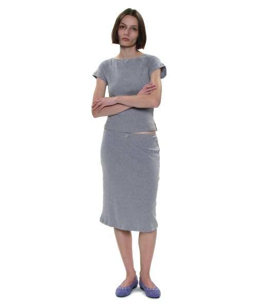 PARTIMENTO WOMEN(パルティメントウィメン)の「PWC レーストリムアイレットショートスリーブTシャツ_メランジ(Tシャツ/カットソー・レディース・その他・SMALL/MEDIUM/LARGE)」の6枚目の写真