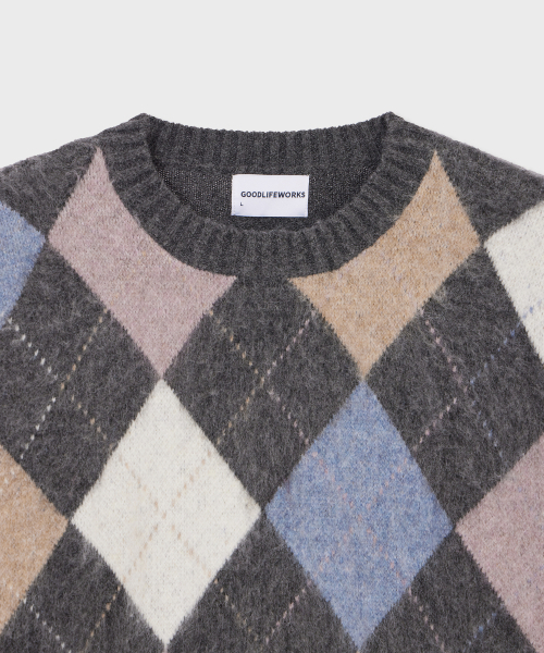 GLW(ジーエルダブリュ)の「ソフトアーガイルニットチャコール(ニット/セーター・レディース・その他・SMALL/MEDIUM/LARGE)」の10枚目の写真