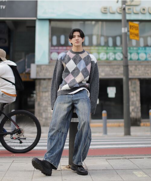 GLW(ジーエルダブリュ)の「ソフトアーガイルニットチャコール(ニット/セーター・レディース・その他・SMALL/MEDIUM/LARGE)」の3枚目の写真