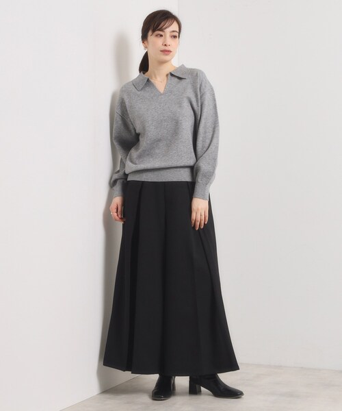 ITS'DEMO（イッツデモ）の「【手洗い可】ツイルタックワイドパンツ（その他パンツ・レディース・チャコールグレー/ブラック/ベージュ・00）」の7枚目の写真