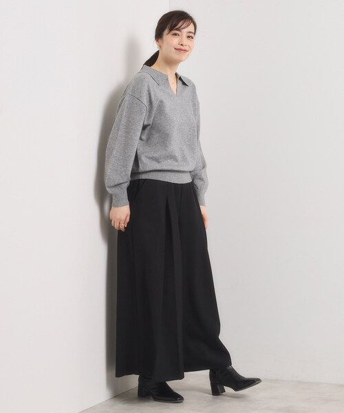 ITS'DEMO（イッツデモ）の「【手洗い可】ツイルタックワイドパンツ（その他パンツ・レディース・チャコールグレー/ブラック/ベージュ・00）」の8枚目の写真