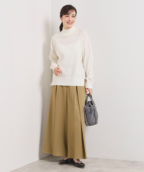 ITS'DEMO（イッツデモ）の「【手洗い可】ツイルタックワイドパンツ（その他パンツ・レディース・チャコールグレー/ブラック/ベージュ・00）」の11枚目の写真