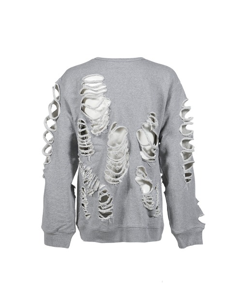 JUN/NAKAYAMA(ジュンナカヤマ)の「DISTRESSED CREWNECK(スウェット・メンズ・ブラック/グレー/グリーン系カモフラージュ/ピンク/ベージュ・L/XL/S/M)」の10枚目の写真