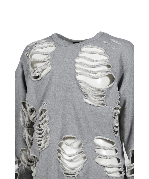 JUN/NAKAYAMA(ジュンナカヤマ)の「DISTRESSED CREWNECK(スウェット・メンズ・ブラック/グレー/グリーン系カモフラージュ/ピンク/ベージュ・L/XL/S/M)」の12枚目の写真