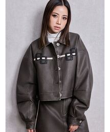 GYDA レザージャケット GYDA（ジェイダ） レザージャケット ライダース Sleeve Studs フェイク