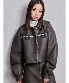 STUDDED HOODED BOMBER JACKET（ブルゾン）｜AFB（エーエフビー）の