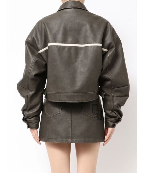 GYDA(ジェイダ)の「GGラインFake Leatherブルゾン(ブルゾン・レディース・ブラウン/アイボリー・FREE)」の14枚目の写真