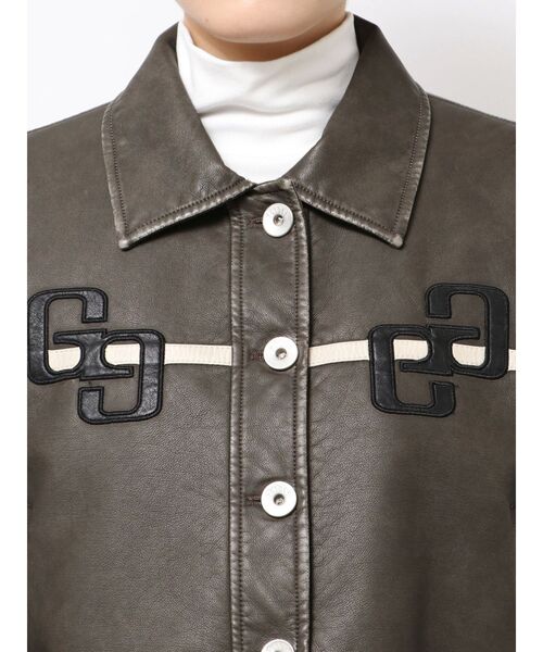 GYDA(ジェイダ)の「GGラインFake Leatherブルゾン(ブルゾン・レディース・ブラウン/アイボリー・FREE)」の15枚目の写真