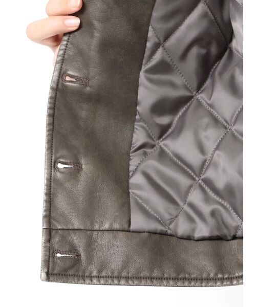 GYDA(ジェイダ)の「GGラインFake Leatherブルゾン(ブルゾン・レディース・ブラウン/アイボリー・FREE)」の18枚目の写真