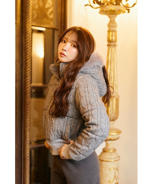 ジャケット・アウター MISTREASS Cable Knit Padded Jacket beige Cable Knit Padded Jacket（ブルゾン）｜MISTREASS（ミストレアス）の