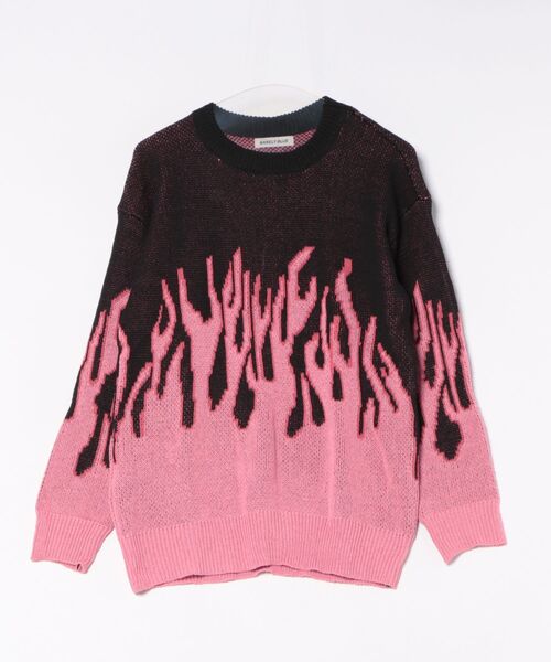 BARELY BLUE(ベアリーブルー)の「【 BARELY BLUE / ベアリーブルー 】 フレイム グラデーション ニット / UNISEX(ニット/セーター・メンズ・ピンク系/ブルー系・FREE)」の9枚目の写真