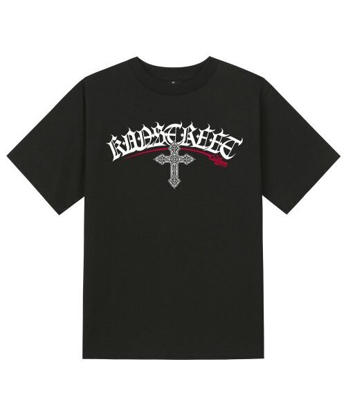 KAN6312(カン6312)の「KTB0162 レタリングクロスガット半袖Tシャツ - ブラック(Tシャツ/カットソー・メンズ・その他・LARGE/X-LARGE/SMALL/MEDIUM)」の1枚目の写真