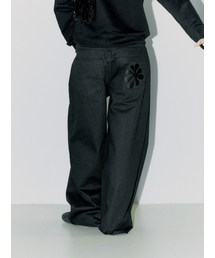OAF LOGO COTTON PANTS, BLACK