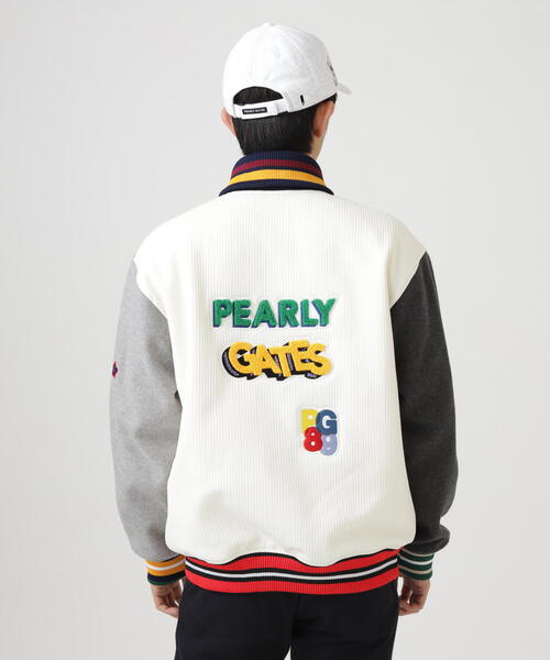 PEARLY GATES(パーリーゲイツ)の「【PEARLY GATES】PeストレッチヘリンボーンJQ裏起毛スタジャン(ブルゾン・メンズ・ベージュ/ネイビー・MEDIUM/LARGE)」の4枚目の写真