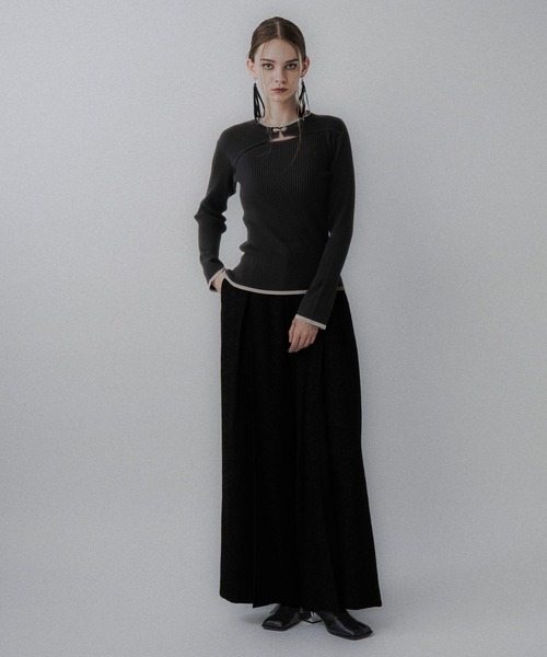 HARE(ハレ)の「チャイナパーツカットアウトニット(HARE)(ニット/セーター・レディース・グレー/ブラック/パープル/ブラック系その他・FREE)」の5枚目の写真