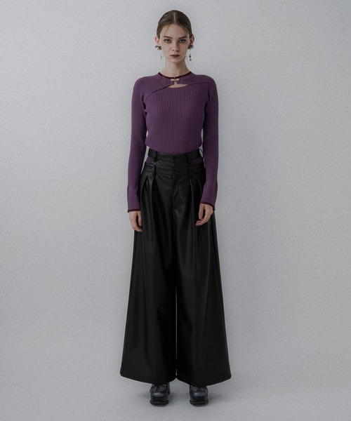 HARE(ハレ)の「チャイナパーツカットアウトニット(HARE)(ニット/セーター・レディース・グレー/ブラック/パープル/ブラック系その他・FREE)」の9枚目の写真