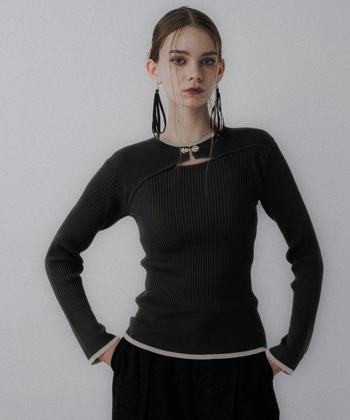 HARE(ハレ)の「チャイナパーツカットアウトニット(HARE)(ニット/セーター・レディース・グレー/ブラック/パープル/ブラック系その他・FREE)」の11枚目の写真