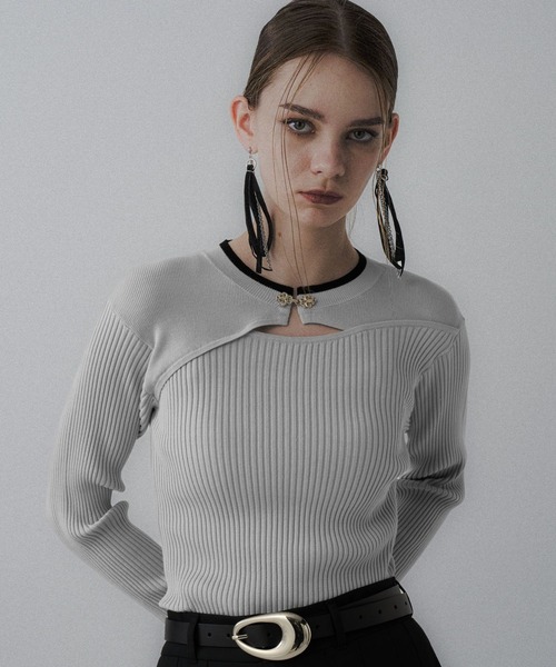 HARE(ハレ)の「チャイナパーツカットアウトニット(HARE)(ニット/セーター・レディース・グレー/ブラック/パープル/ブラック系その他・FREE)」の18枚目の写真