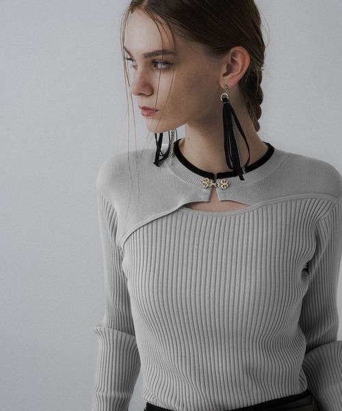 HARE(ハレ)の「チャイナパーツカットアウトニット(HARE)(ニット/セーター・レディース・グレー/ブラック/パープル/ブラック系その他・FREE)」の20枚目の写真