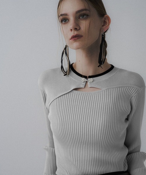 HARE(ハレ)の「チャイナパーツカットアウトニット(HARE)(ニット/セーター・レディース・グレー/ブラック/パープル/ブラック系その他・FREE)」の19枚目の写真