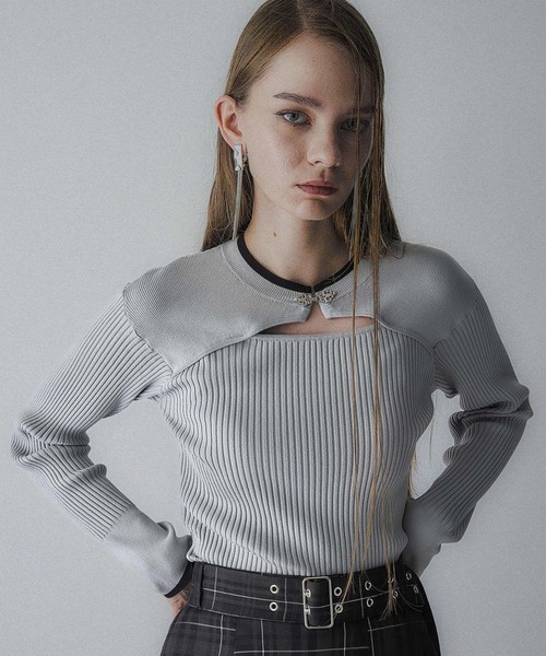 HARE(ハレ)の「チャイナパーツカットアウトニット(HARE)(ニット/セーター・レディース・グレー/ブラック/パープル/ブラック系その他・FREE)」の22枚目の写真