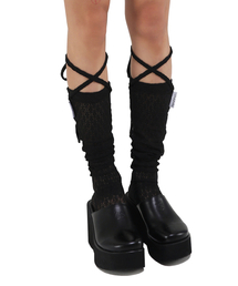 UGLY SHADOW | レースロングソックス（ブラック）(ソックス/靴下)