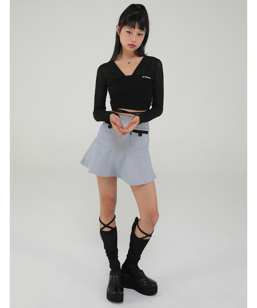 UGLY SHADOW（アグリーシャドウ）の「レースロングソックス（ブラック）（ソックス/靴下・レディース・その他・FREE）」の2枚目の写真