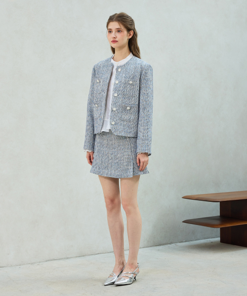 ARI(アリ)の「CHERISH TWEED SKIRT PANTS / SKY BLUE(スカート・レディース・スカイブルー・SMALL/MEDIUM)」の3枚目の写真