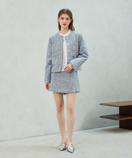 ARI(アリ)の「CHERISH TWEED SKIRT PANTS / SKY BLUE(スカート・レディース・スカイブルー・SMALL/MEDIUM)」の5枚目の写真