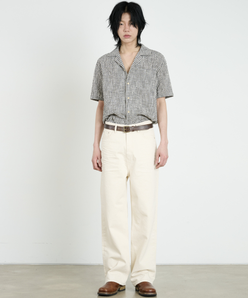 DUSTYWHITE(ダスティーホワイト)の「ブラックテクスチャーハーフスリーブシャツ(シャツ/ブラウス・メンズ・その他・MEDIUM/LARGE/X-LARGE)」の5枚目の写真