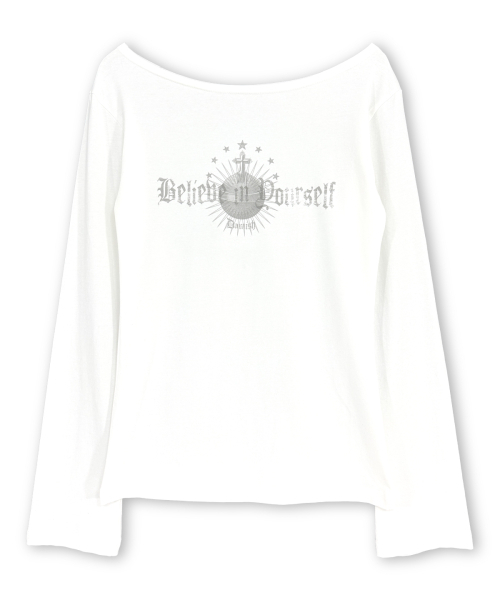 DAMISH(ダミシュ)の「ソブリンオブレタリングロングスリーブ_アイボリー(Tシャツ/カットソー・レディース・アイボリー・FREE)」の3枚目の写真